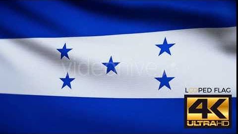 FLAG 4K HONDURAS ON REALISTIC LOOPING ANIMATION WITH HIGHLY DETAILED FABRIC