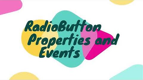 RadioButton control properties and events | Lesson - 52 | C# in Hindi