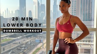 20 MIN LOWER BODY WORKOUT with DUMBBELLS [Build muscle & strength]