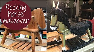 WOODEN ROCKING HORSE MAKEOVER - EASY AND BUDGET FRIENDLY DIY - $10 THRIFT FLIP HOME DECOR