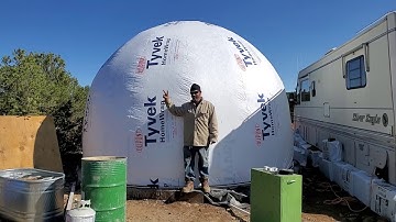 Tyvek Dome Air-Form Cabin Build | Part 1 #aircreteharry #domehome #aircrete #foamgenerator #tyvek