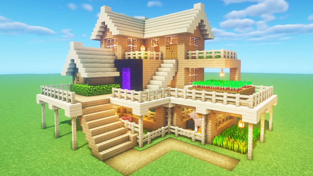 Minecraft Inspiration on Instagram: “Stunning wooden survival house by  @folli_yt Follow:@minecr…