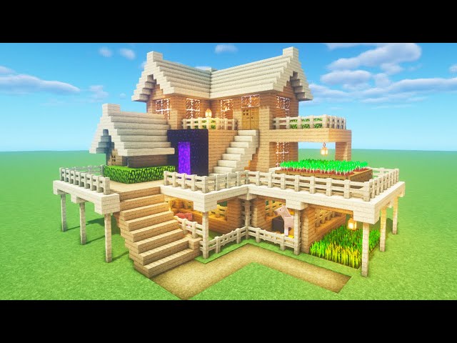 Minecraft Inspiration on Instagram: “Stunning wooden survival house by  @folli_yt Follow:@minecr…