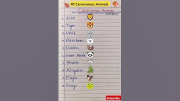 Carnivorous animal l 10 carnivorous animal l carnivorous animal name in english and hindi