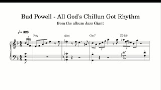 Bud Powell - All God's Chillun Got Rhythm (Jazz Giant, 1949) - Piano Transcription
