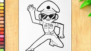 How to draw Little Singham Desh ka sipahi step by step || Very easy little Singham drawing full body