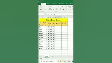 How to create attendance Sheet in Excel #shorts #excel