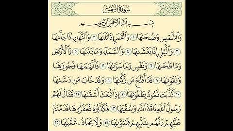 سورة الشمس من جزء عم - القران الكريم بصوت القارئ الطبيب محمد المصري