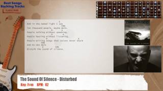 🎸 The Sound Of Silence - Disturbed Guitar Backing Track with chords and lyrics chords