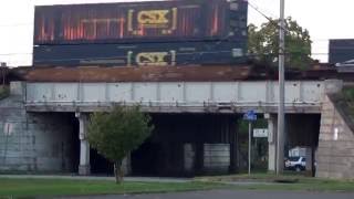 CSX SD70ACe Leads Double Stack Train