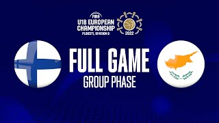 Finland v Cyprus | Full Basketball Game | FIBA U18 European Championship 2022