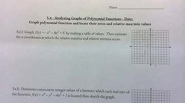 Algebra 2 - 5.4 Analyzing Graphs of Polynomial Functions