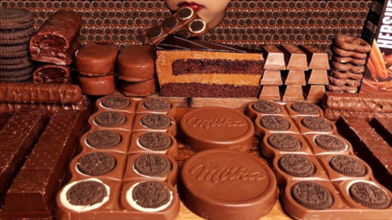 ASMR CHOCOLATE DESSERTS(TICO, MILKA WAFER, KITKAT, OREO, PRETZEL) チョコレート·デザートMUKBANG