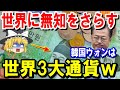 【海外の反応】衝撃!!「日本円」の世界3大通貨について「韓国ウォン」が世界中に無知をさらけ出すwww「日本?大した事ないです」→隣国人はドヤ顔で語る【ゆっくり日本の魂】