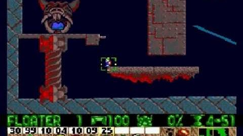 Lemmings Genesis/Mega Drive Walkthrough: Mayhem Level 2