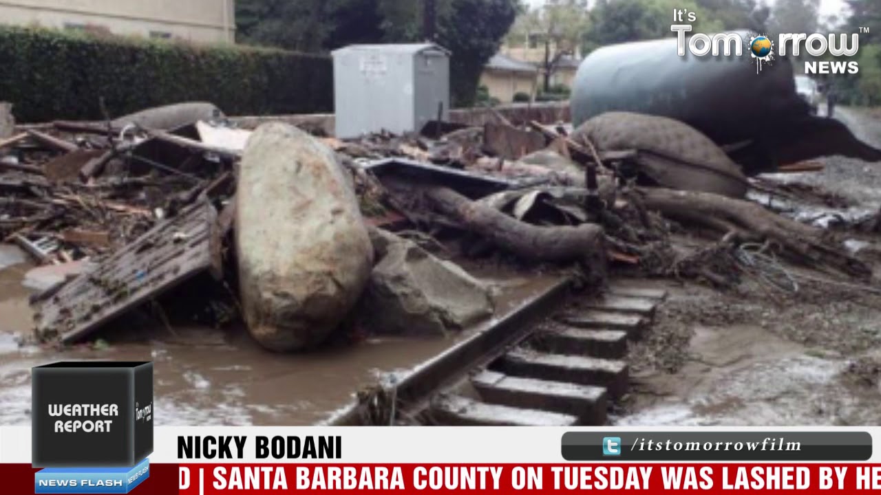 California heavy rains caused massive mud slides - YouTube
