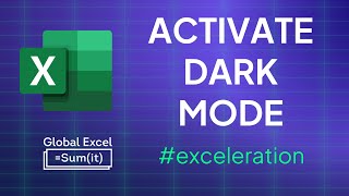 How to activate dark mode in Excel