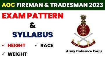 AOC TRADESMAN & FIREMAN EXAM PATTERN/SLLABUS|AOC FIREMAN/TRADESMAN SELECTION PROCESS|AOC NEW VACANCY