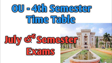 OU - 4th Semester Time Table || OU Final Years Time Table Released || PG Exam Dates