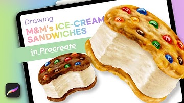 Drawing Ice-cream sandwiches in Procreate | Food illustration | 프로크리에이트로 그리는 아이스크림 샌드위치 일러스트레이션