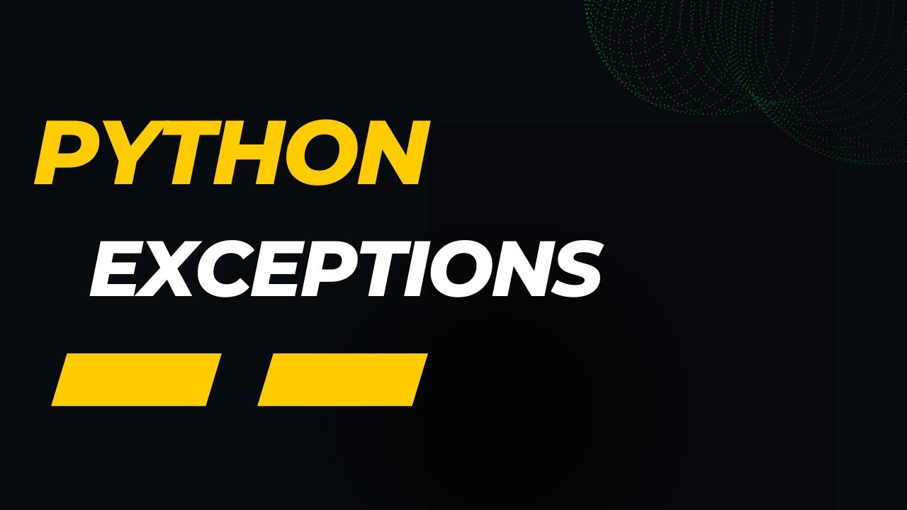 Exception in python - YouTube