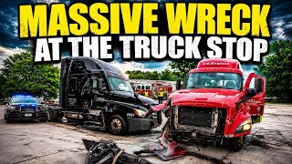 I Woke Up to a Massive Wreck at the Truck Stop… Speeding Through the Parking Lot Went Terribly Wrong