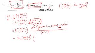 IITJEE 1982 differentiation question