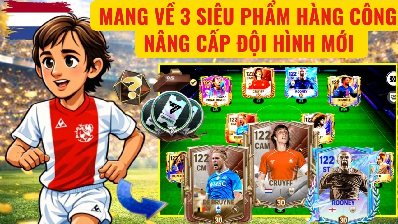 🏆FC MOBILE QT | TÔI MANG THÁNH JOHAN VÀ ROONEY BRUYNE VỀ NÂNG CẤP HÀNG CÔNG CỰC NÉT| ĐÁ BẰNG CÁI TÊN