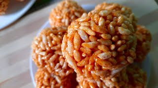 Perfect Crispy Murmura Laddu || Sweet Puffed Rice Ball || Murir Moa Recipe || Puffed Rice Laddu