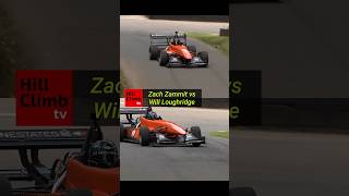 Hillclimbing on the limit. Zach Zammit and William Loughridge at Shelsley Walsh.