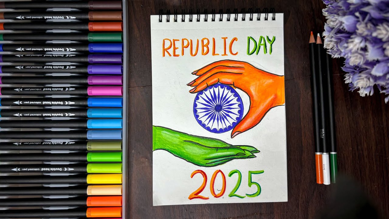 Tutorial Republic How to Draw Republic Day Art😱 | Simple Drawing Tutorial for Beginners🇮🇳 ...