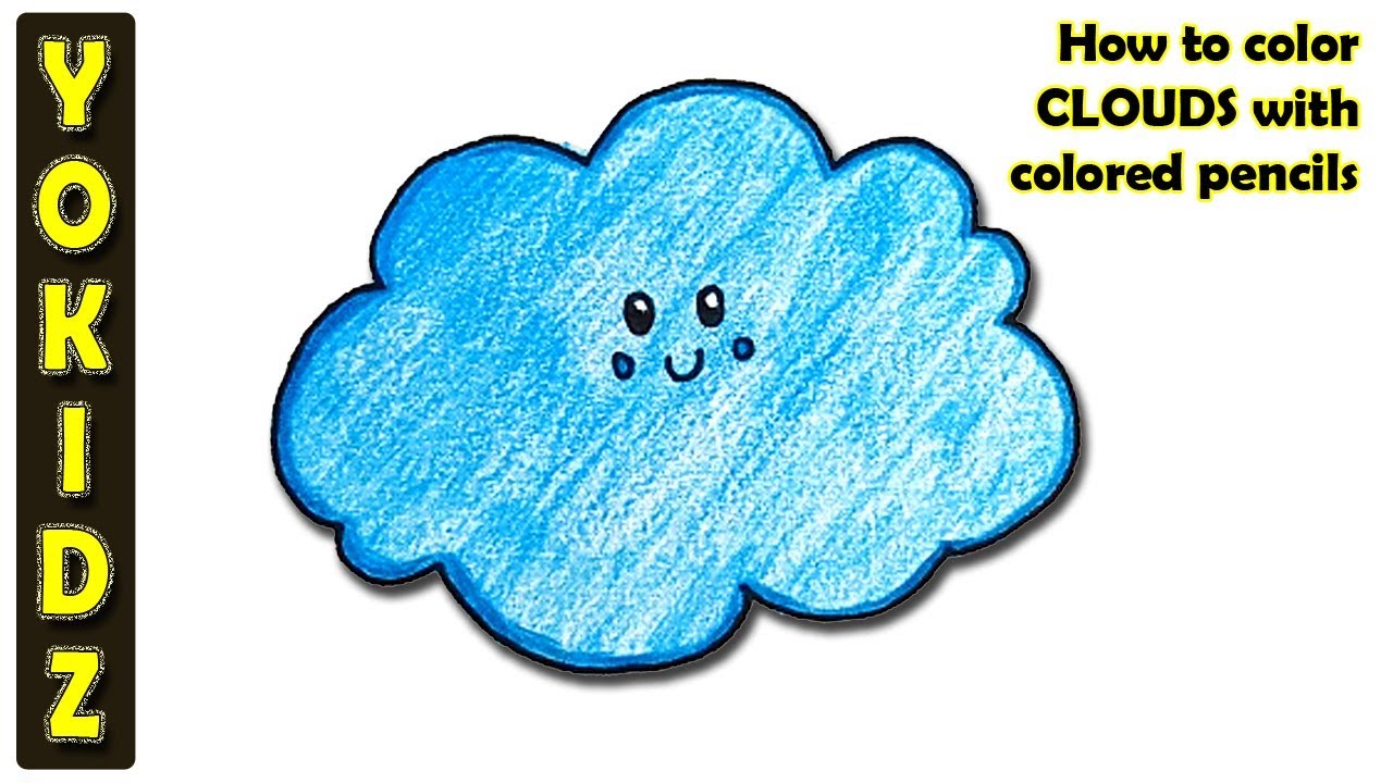 How to color CLOUDS with colored pencils YouTube