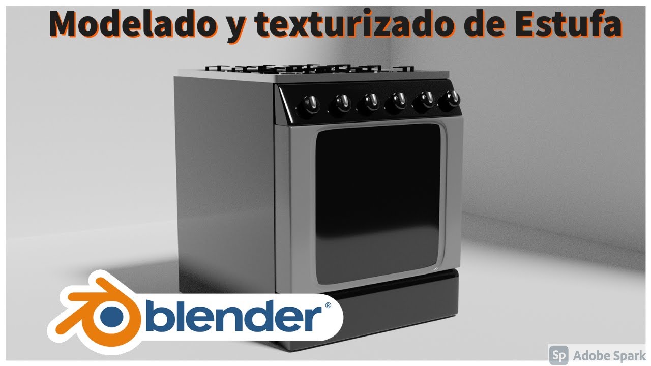 Moodelado y texturizado de Estufa en blender 2.8