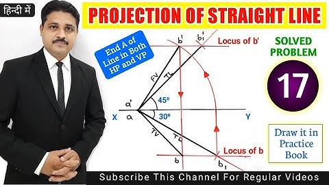 PROJECTION OF STRAIGHT LINE IN ENGINEERING DRAWING IN HINDI (SOLVED PROBLEM 17) @TIKLESACADEMY