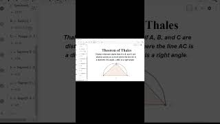 GeoGebra #1|Theorem of Thales | Grade 10| #shorts screenshot 1