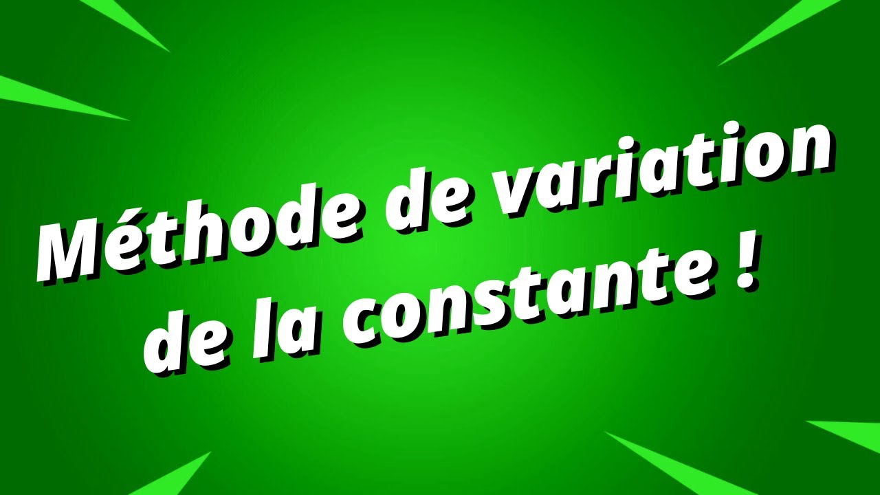 Méthode de variation de la constante exercice corrigé partie 1 — free download