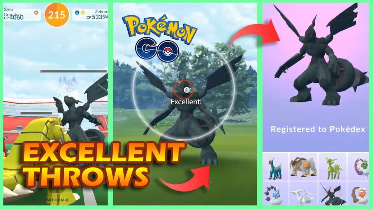 ZEKROM Excellent Throws EVERY TIME! How To Excellent Throws When Catching  ZEKROM