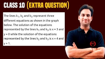 The lines k1, k2 and k3 represent three different equations as shown in the graph below. The solutio