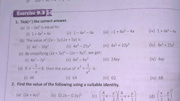 smart maths chapter 8 exercise 9.3| schand maths solutions class 8 ch-8 ex 9.3 |algebraic identities