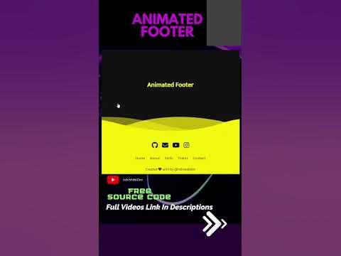 Animated Footer Using HTML And CSS #shorts - YouTube