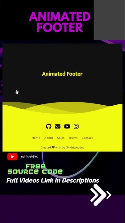 Animated Footer Using HTML And CSS #shorts - YouTube