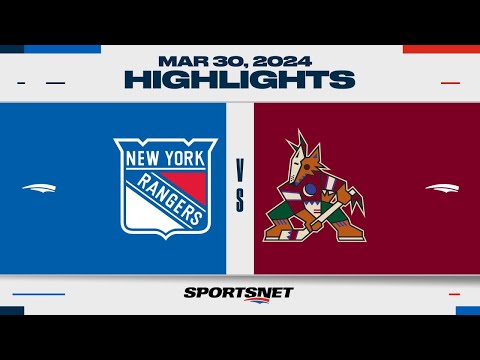NHL Highlights | Rangers vs. Coyotes - March 30, 2024