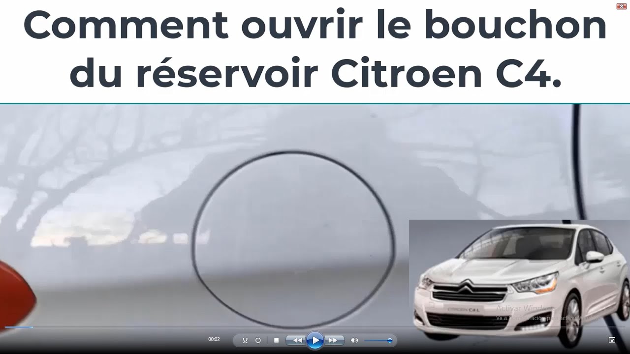 Comment ouvrir le bouchon du réservoir Citroen C4 