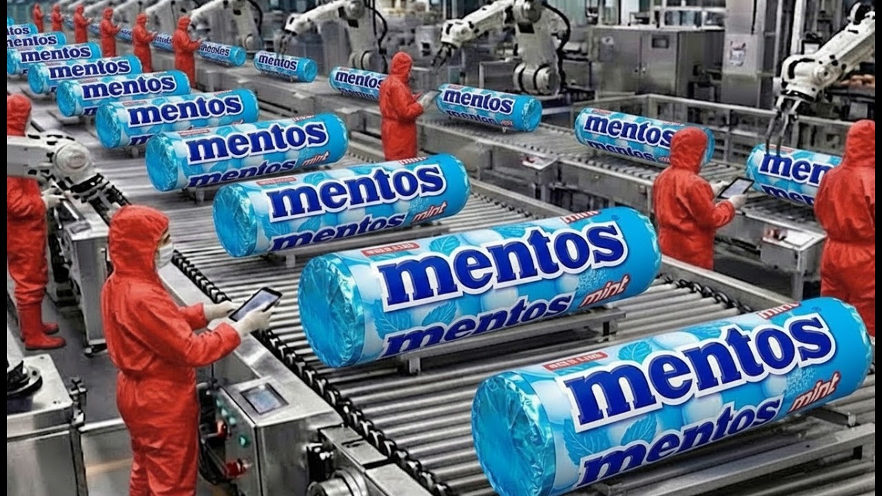 Inside Mentos chew mints factory, How millions of Mentos produced incredible way!!!!
