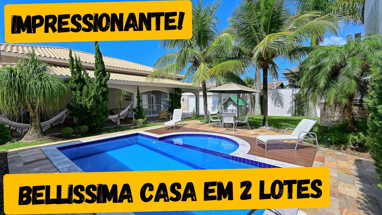BELLISSIMA CASA NA PRAIA EM 2 LOTES COM PISCINA 4 DORMITORIOS  NA PRAIA DE PERUIBE