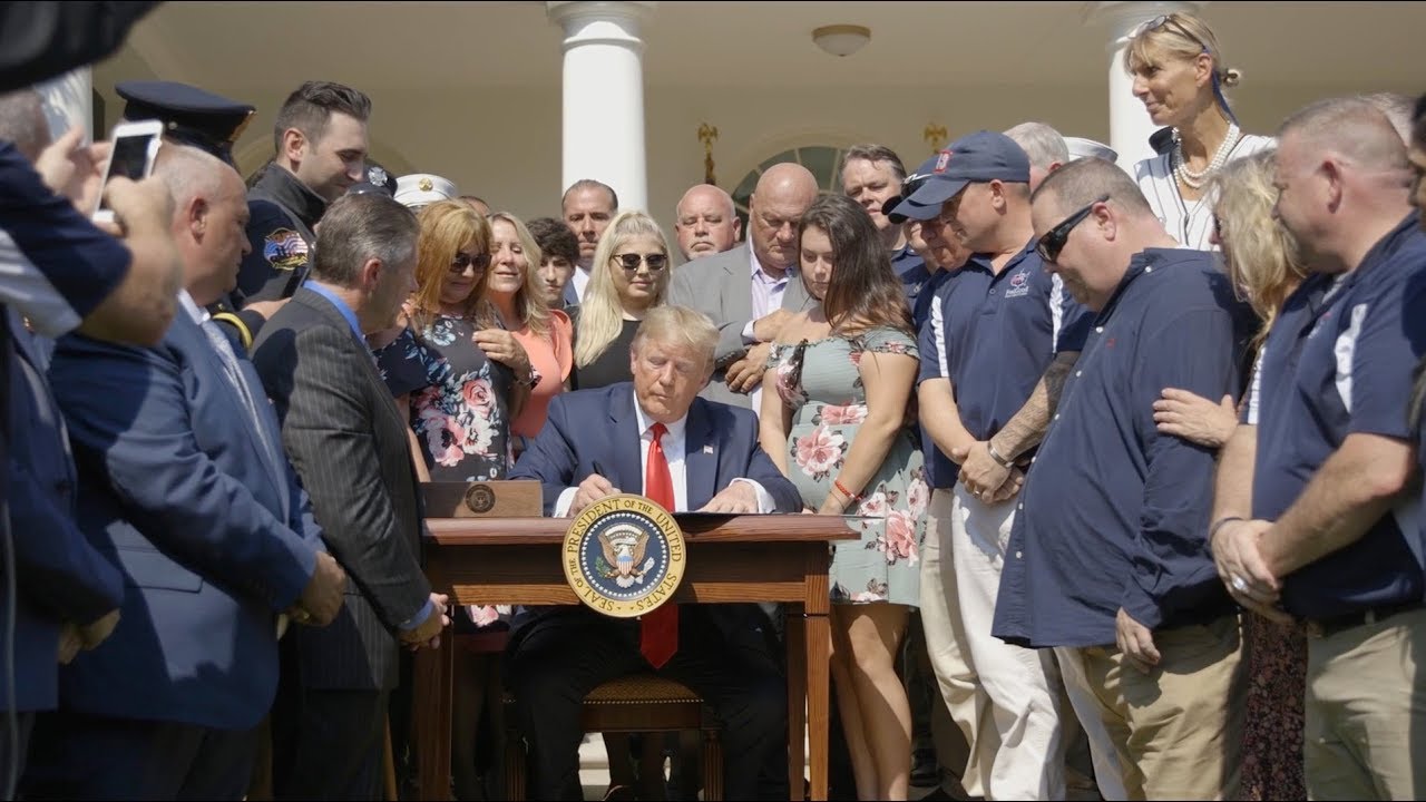 President trump signs the september 11th victim compensation fund youtube