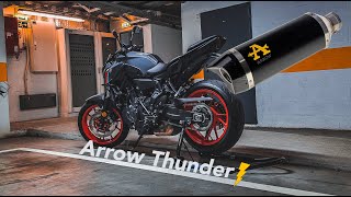Yamaha MT 07 2021: ARROW Thunder vs Stock exhaust