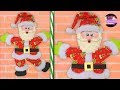 Aplique o cuelga puertas navideño de papa noel en técnica cartonaje (Moldes Gratis) | Epdlm