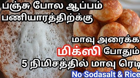 மிக்ஸியில் பஞ்சு போல சாஃப்டான ஆப்பம் பணியாரத்திற்க்கு மாவு அரைப்பது எப்படி|Soft Appam Batter in Mixi