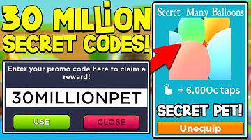 SECRET 30 Million Secret Pet Codes In Tapping Simulator! Roblox
